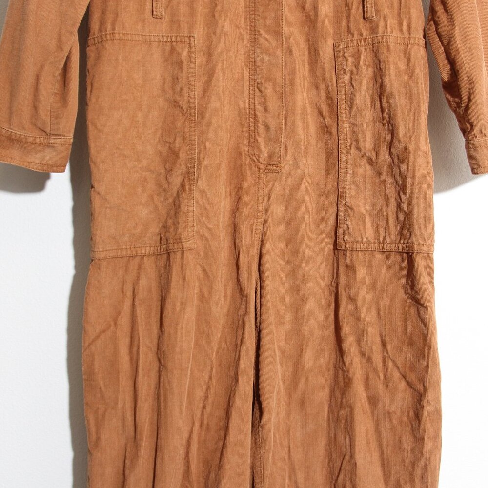 Madewell Corduroy Belted Jumpsuit Coveralls Burnt Sienna Cotton Boiler Suit Sz 6 - Picture 5 of 14